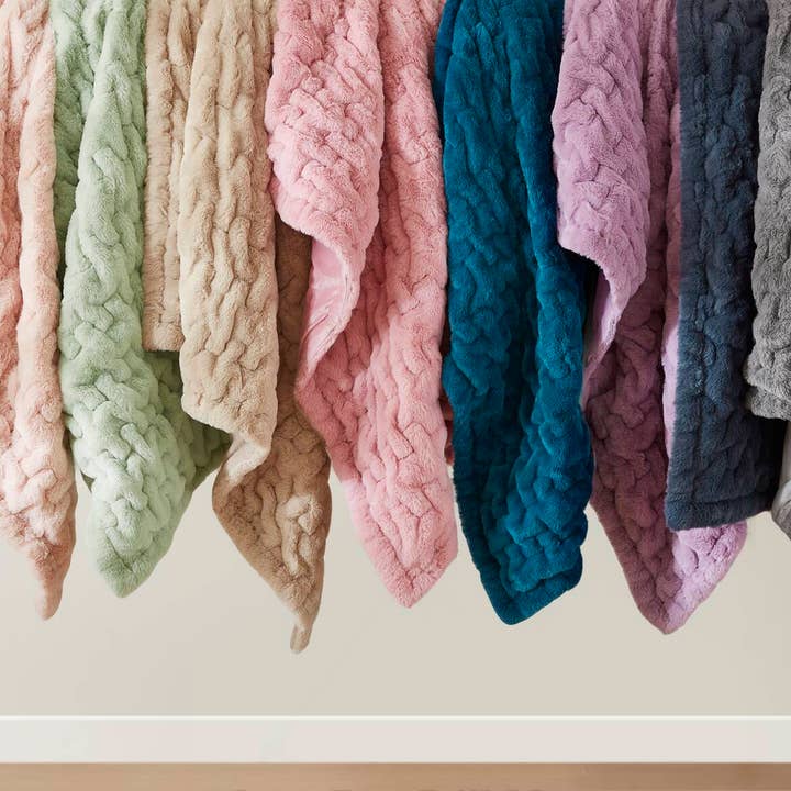 Olliix - Wholesale Throw Blanket - Soft Ruched 50x60" Throw Blanket, Grey9