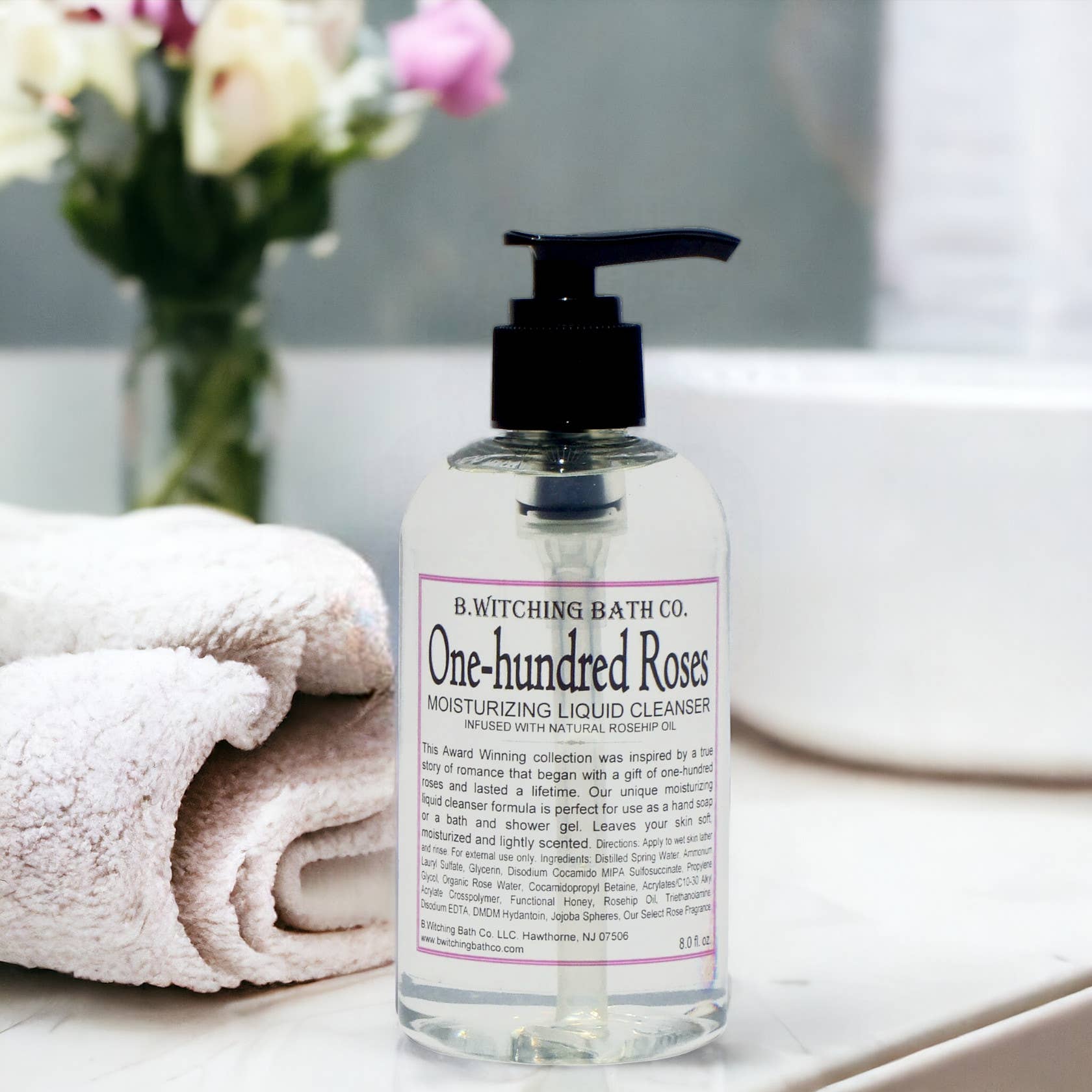 B. Witching Bath Co. - Wholesale Body Wash/Shower Gel - One-hundred Roses Moisturizing Liquid Cleansers 8oz3