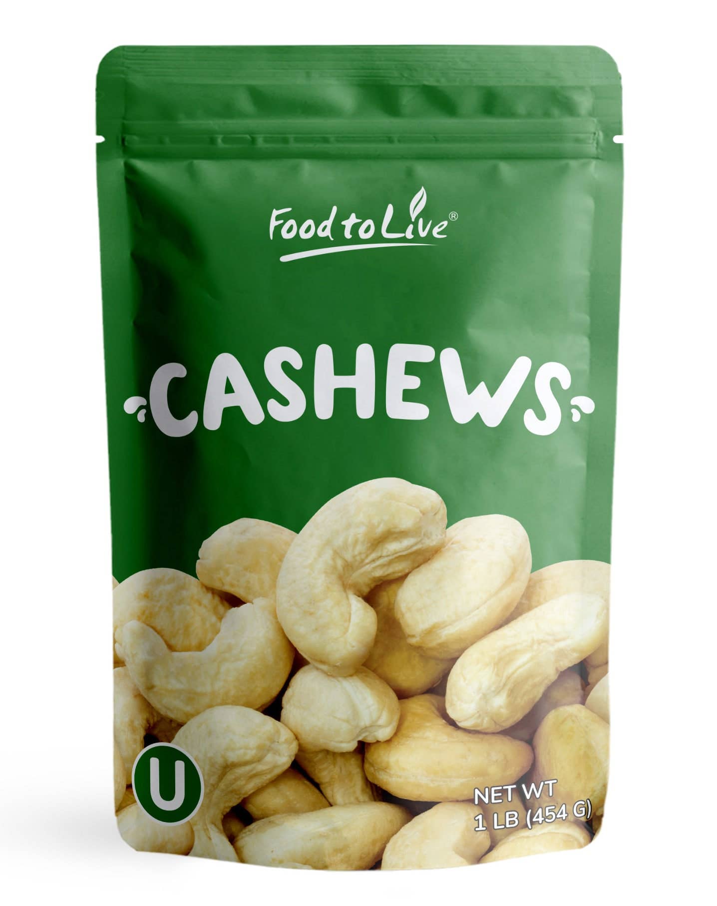 Food To Live – wholesale Nötter – Rå cashewnötter - Icke-GMO-verifierad, Kosher, Osaltad, Storlek W-3202