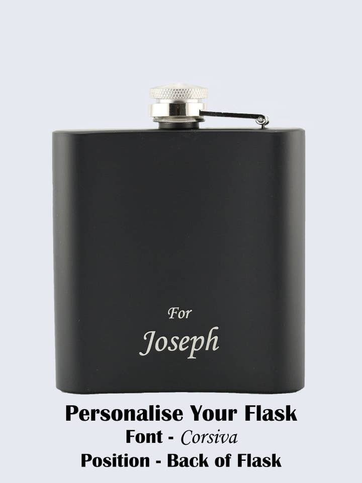 Aztec Stainless Steel Hip Flask, Silver Finish for wholesale by LaserMade