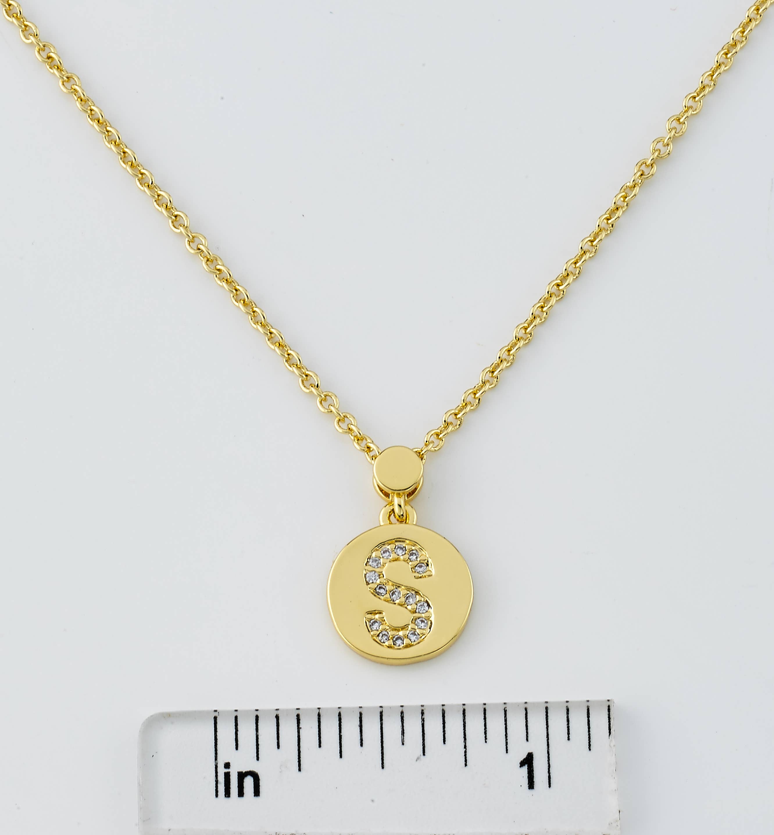 Little Miss Twin Stars - Wholesale Pendant/Charm Necklace - LMTS Classic! Initial Disc Pendant Necklace102