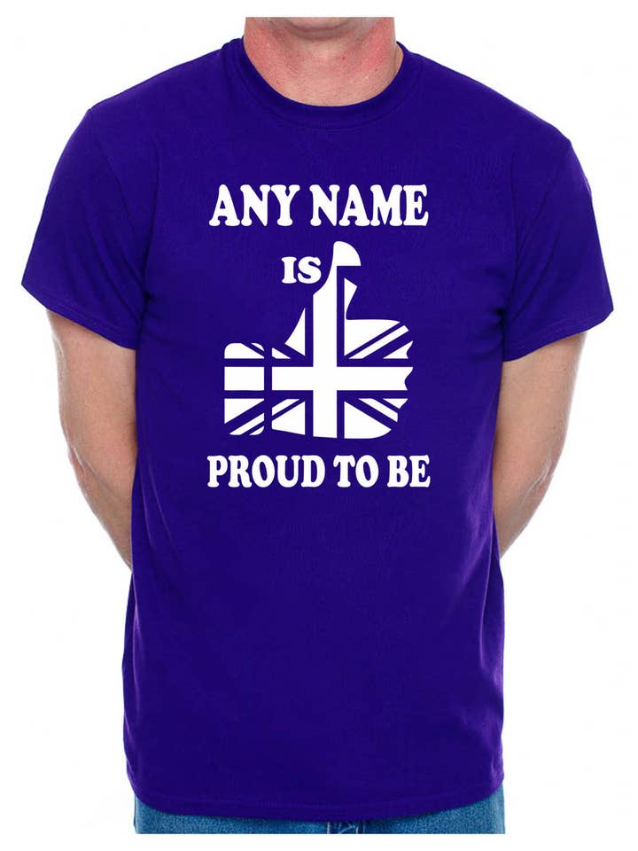 Print4U - Wholesale Screen printed t-shirt – Men′s - Personalised Mens T-Shirt Proud To Be British Any Name Custom5