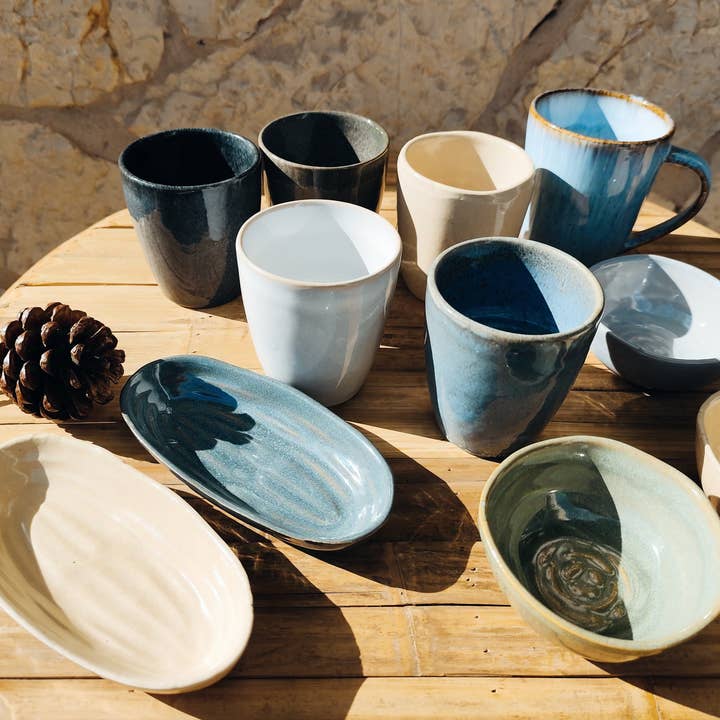 Maya Mallorca - Wholesale Decorative Tabletop Object - STONEWARE CERAMIC GLASS SET