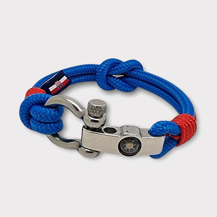 SEAMAN blauw rood 5mm nautische armband voor heren (DU002) voor wholesale door Break Time