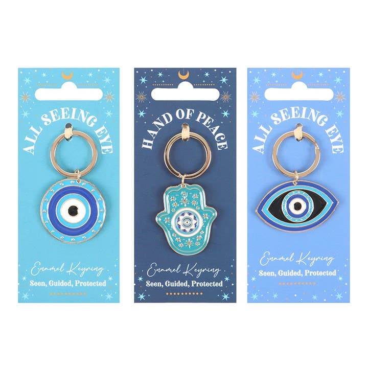 Something Different Wholesale – wholesale Retailer display – Apparel – Set of 18 All Seeing Eye Keyrings on Display3