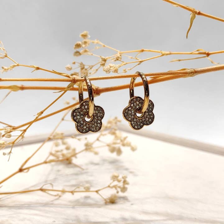 Gold Opal rhinestone earrings for wholesale on Faire0