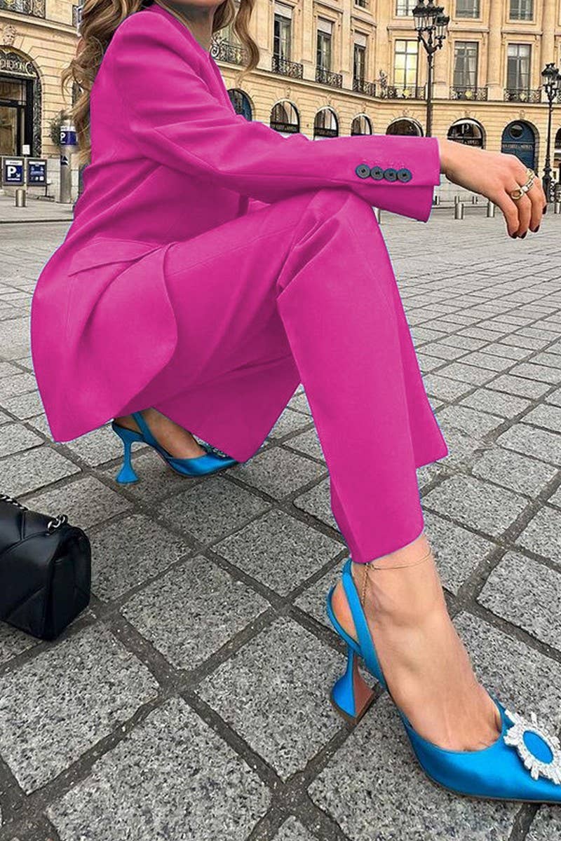 Lily Clothing - Wholesale Suit Set - Women's - WOMEN OFFICE WORK ONE BUTTON BLAZER AND PANTS SET_CWSJB00127