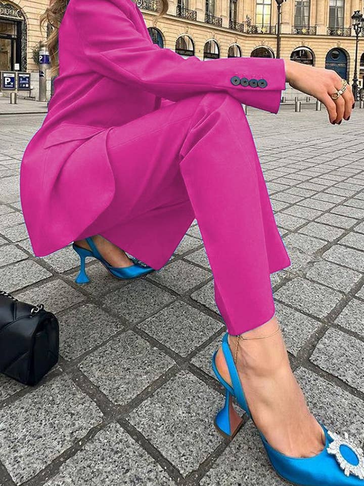 Lily Clothing - Wholesale Suit Set - Women's - WOMEN OFFICE WORK ONE BUTTON BLAZER AND PANTS SET_CWSJB00127