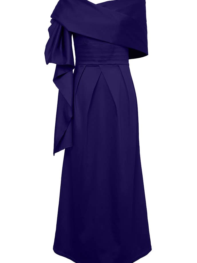 Chic Star Plus Size Acetatsjal Maxi Klänning I Blå 052524 för wholesale av CHIC STAR