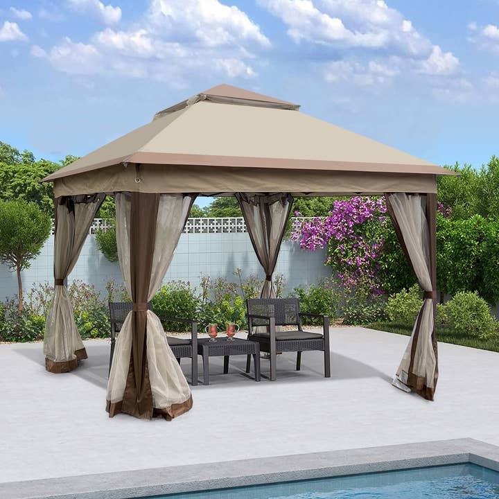 39F Inc. - Wholesale Tent - 11x11 Ft Outdoor Pop-Up Gazebo Canopy with Removable Netting0