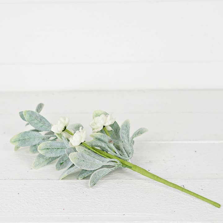 Holiday Depot Inc. - Wholesale Artificial Flowers - 35266- 16in Bush-Lamb Ears with Cream Ranunculus3