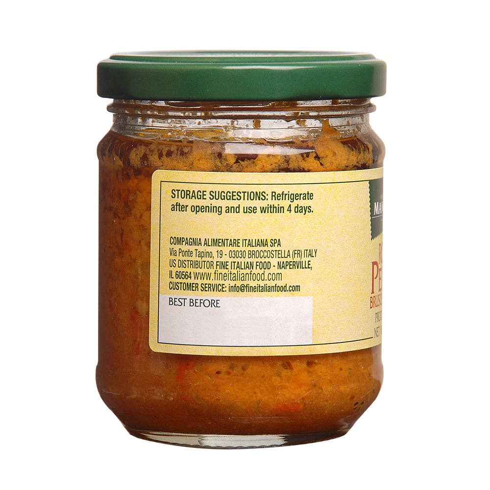 Fine Italian Food - Wholesale Sauce - Roasted Peppers Bruschetta, 6 oz.5