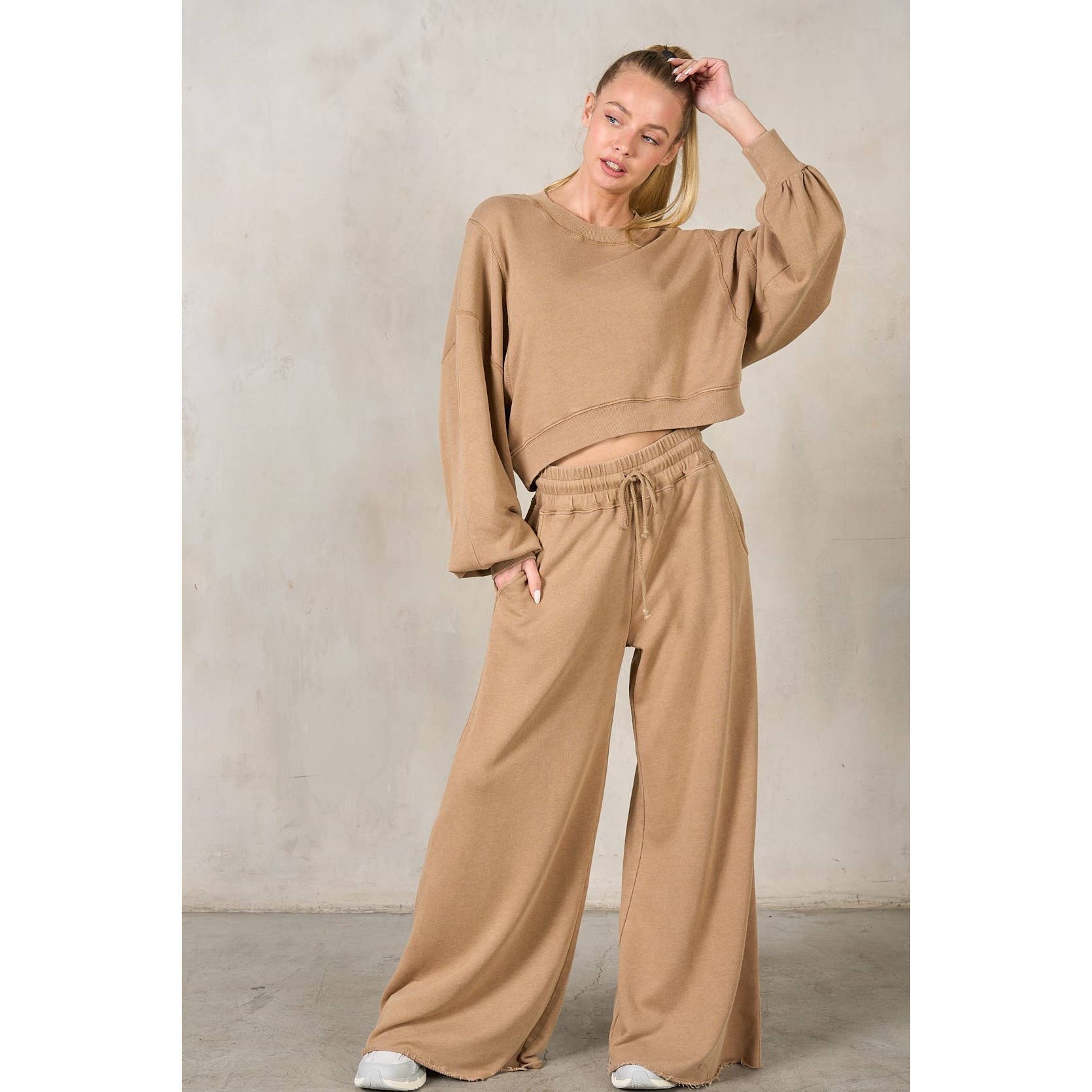 lalamia - Wholesale Pants - Women's - Matching Rib Wide Oversize Sweatpants12
