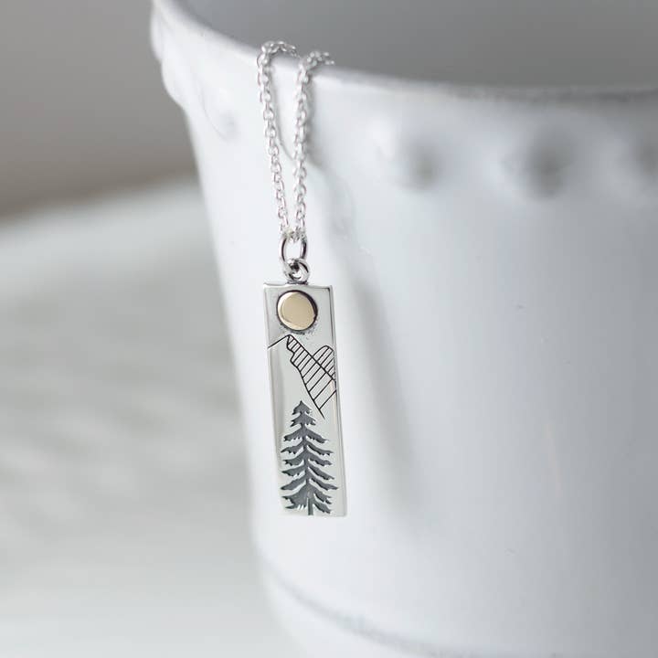 Mountain Bar Necklace for wholesale by Woobie Beans Jewelry, Gifts & Apparel