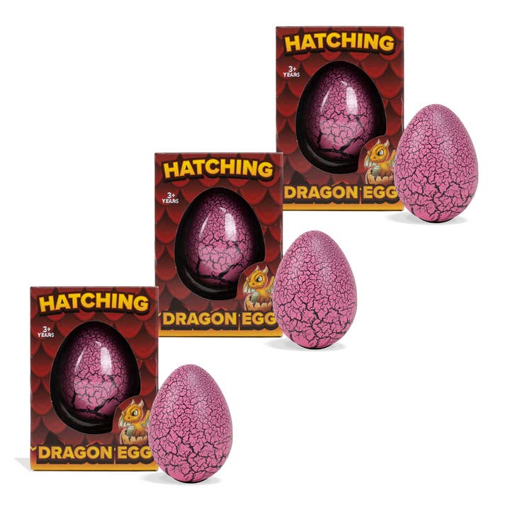 Pink Hatching Dragon Egg Toy 3 Pack for wholesale by EAST AVENUE