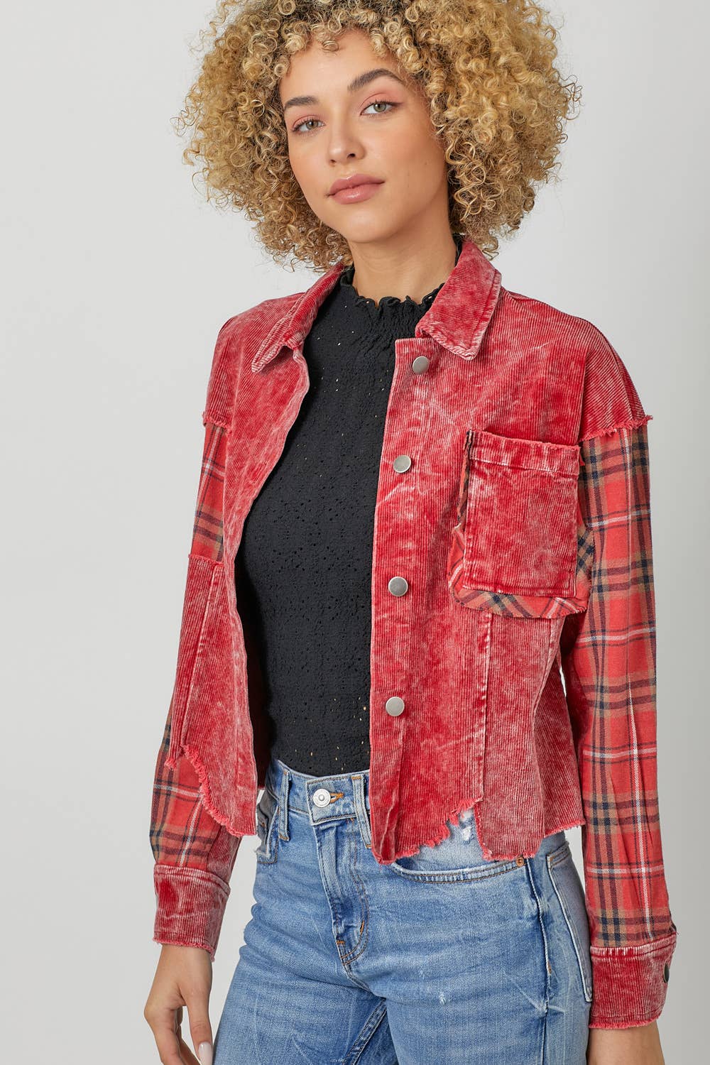 Mystree - Venta al por mayor Chaqueta - Mujer - Chaqueta de pana a cuadros 60304 18