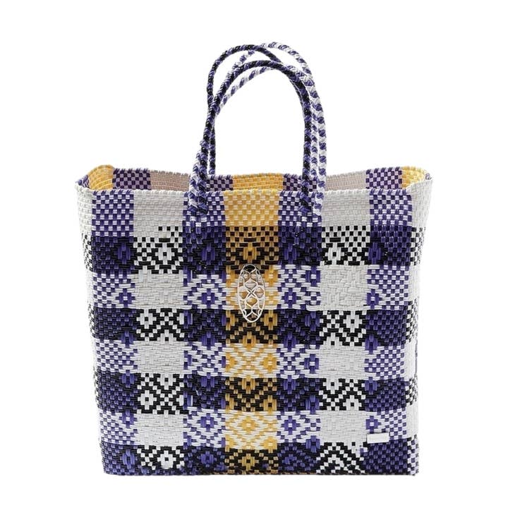 MEDIUM PAARSE GELE TOTE TAS REGULIERE BAND voor wholesale door Lola's Bag by Georgina Herrera