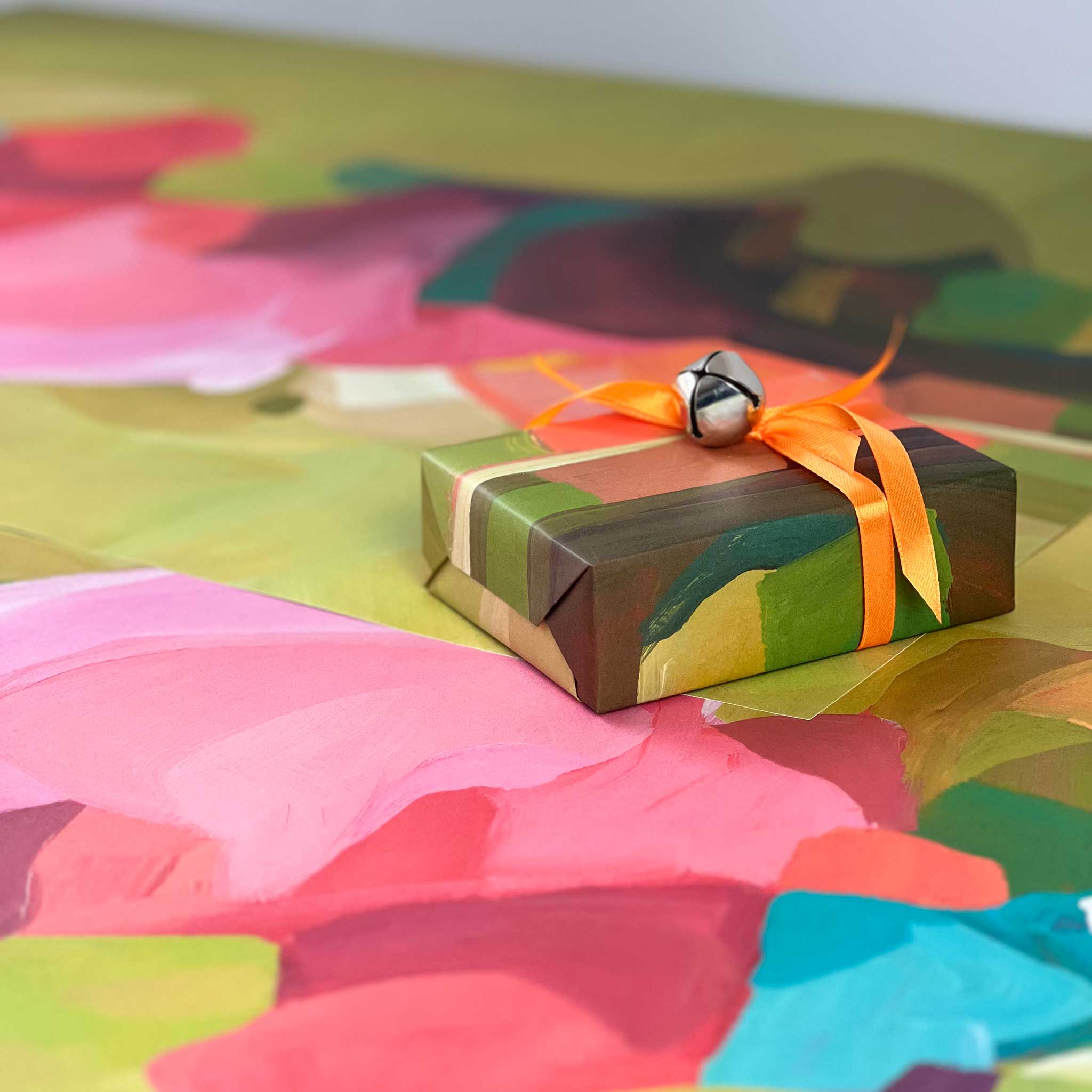 Susannah Bleasby Art - Wholesale Flat Wrap - Art gift wrap | Flat wrapping paper | Green pink gift wrap1