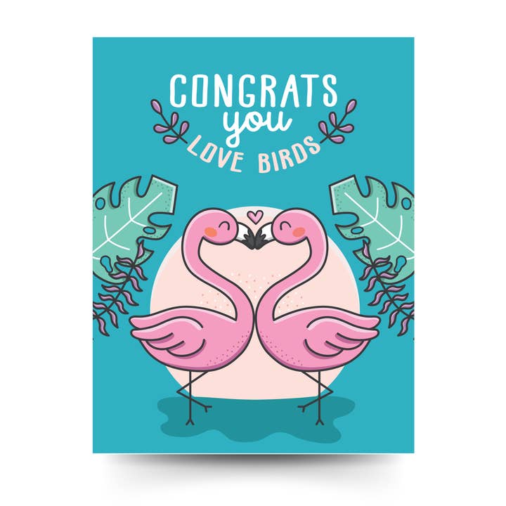 Wedding Card & Flamingo Character for wholesale by The Kindness Company