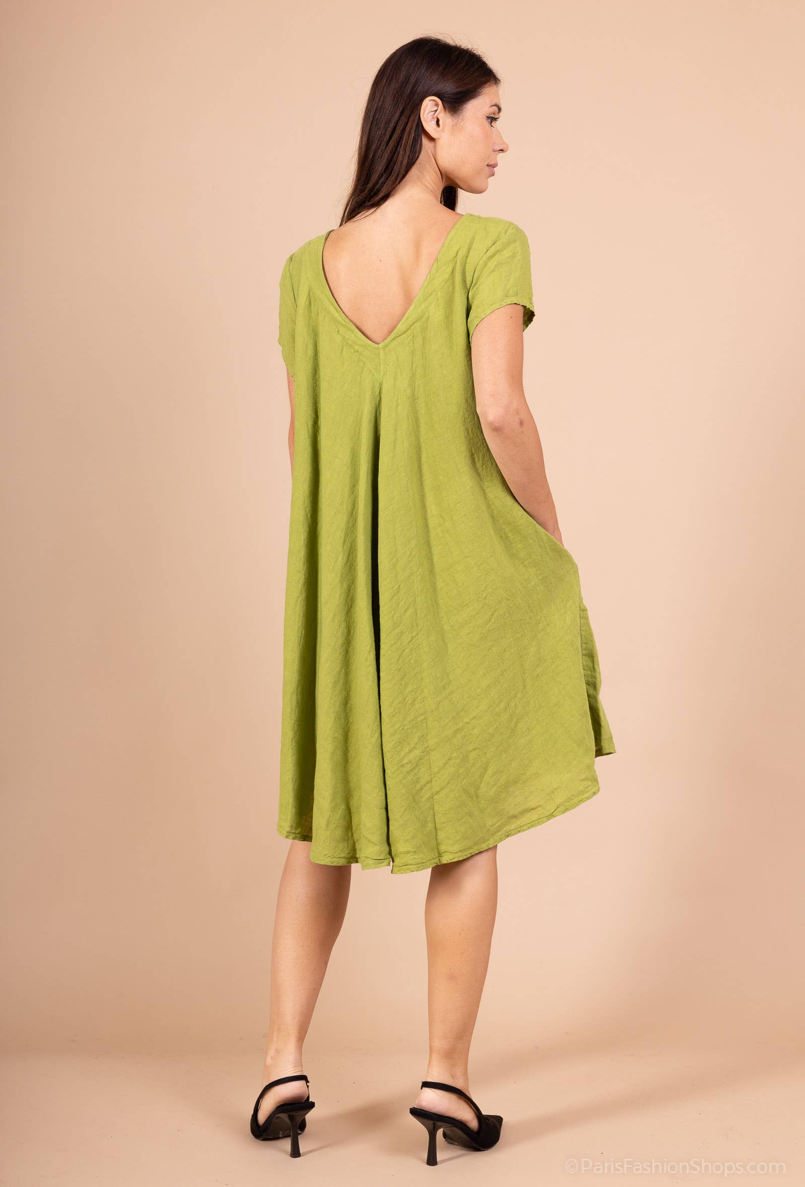 Shyloh - Wholesale Dress - Women's - Flowy linen dress with pockets 149523
