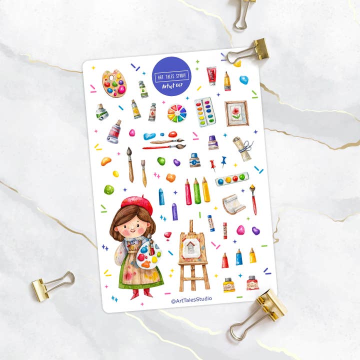 Art Tales Studio - Wholesale Sticker - Artist Sticker Sheet, Art Stickers, Planner Stickers, Bullet Journal Stickers, Painting Stickers, Drawing Stickers, Bujo Stickers, Painter