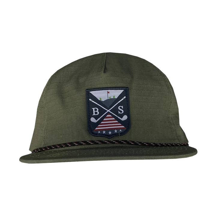 Crest Logo Rope (legergroene) snapback hoed voor wholesale door Boston Scott Golf Apparel