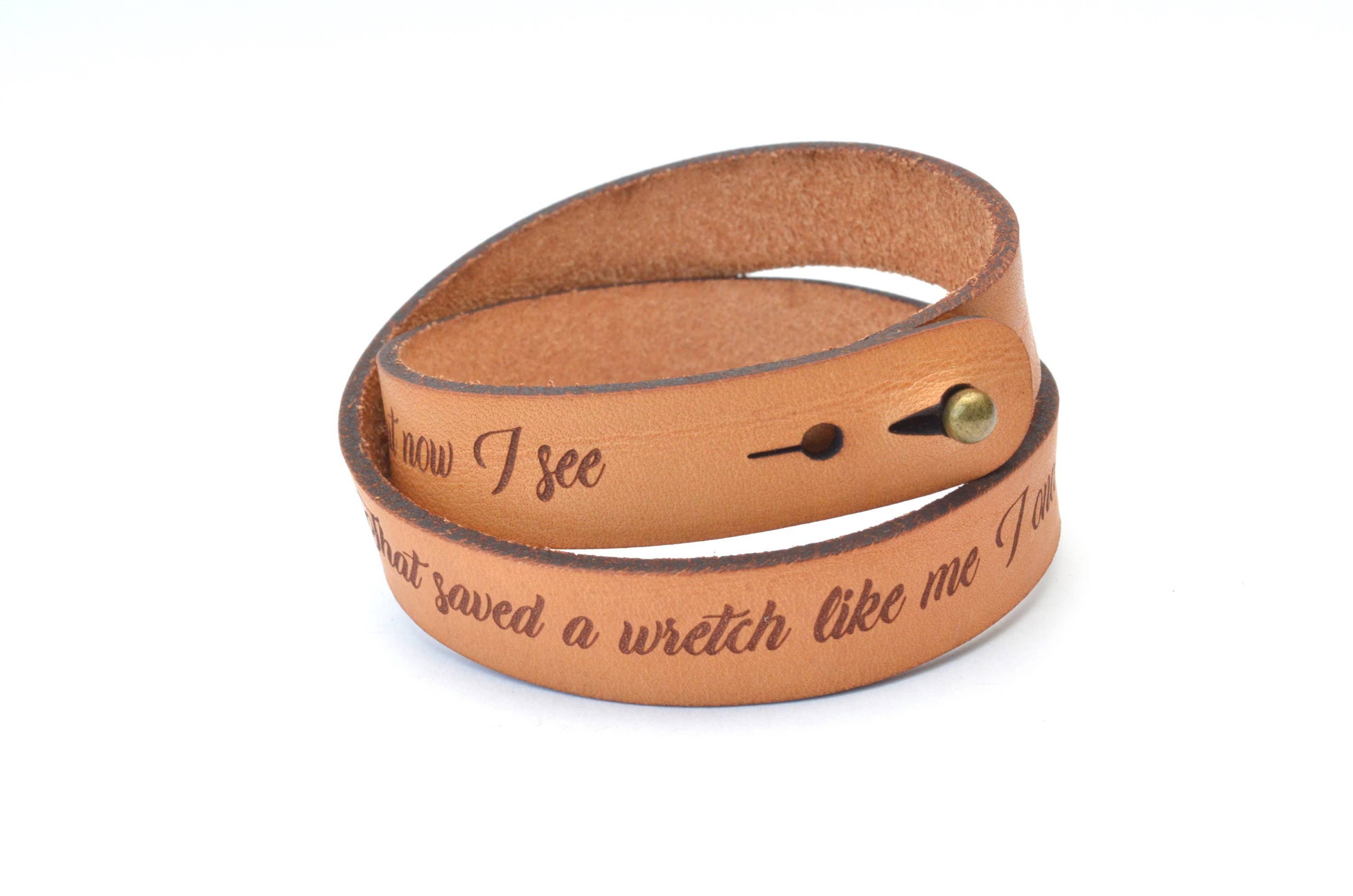 New Market Farmhouse – Pulseira por atacado – Amazing Grace Pulseira Couro Wrap Duplo3