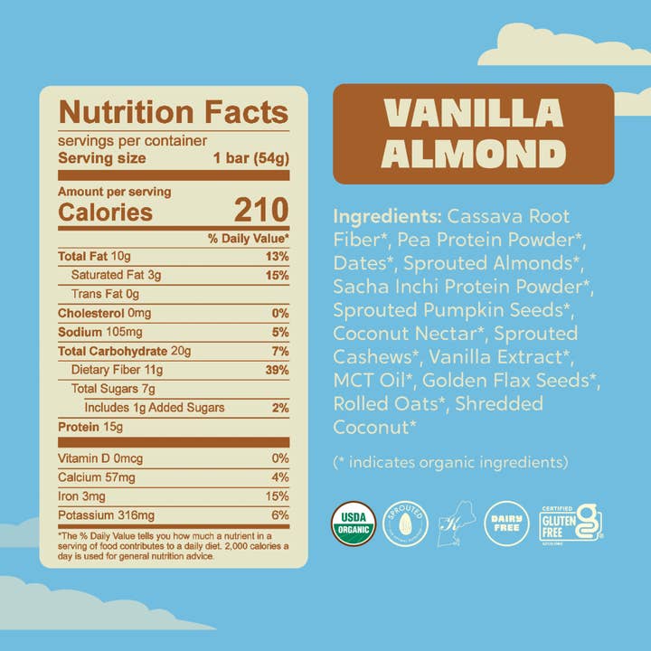 Healthy Truth LLC – Großhandel Snack-Riegel – *NEU* Vanille-Mandel PFLANZENBASIERTER Proteinriegel