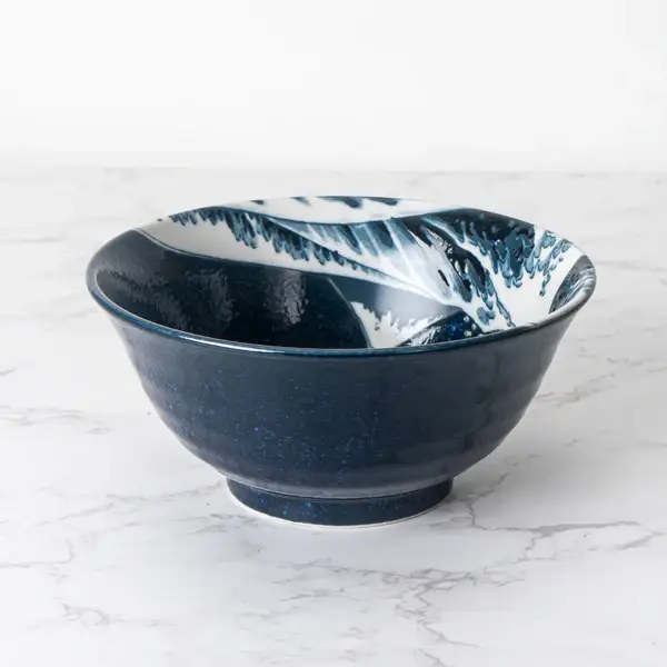 Urban Tokyo - Wholesale Bowl - Kanagawa Great Wave 19oz 6"Dia x 2.75"H Porcelain Multipurpose Tayo Medium Bowl JP (6/48)2