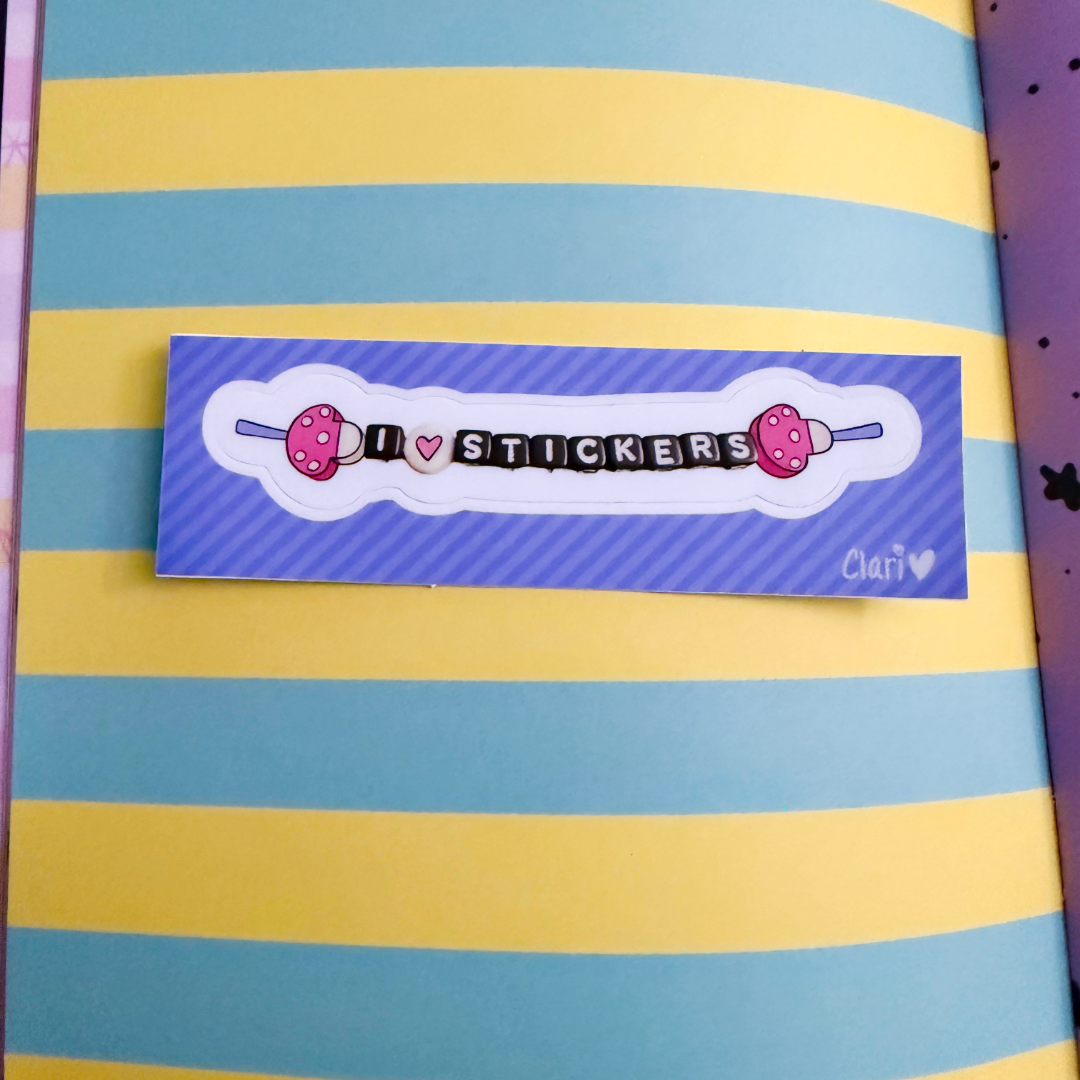 Clari Loves Cafecito - Wholesale Sticker - I Love Stickers Bracelet Kiss-Cut Sticker1