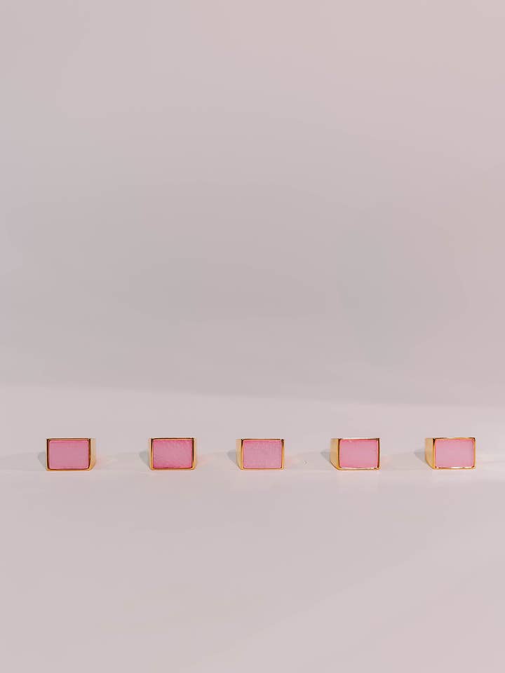 STONE SIGNET IN FLAMINGO for wholesale by Middle Finger