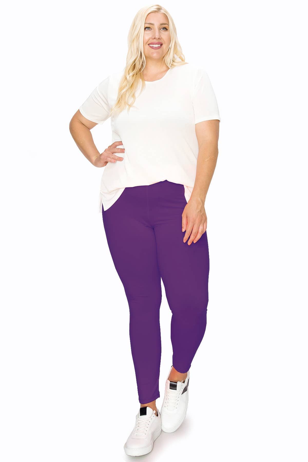 MOA COLLECTION - Wholesale Sport-/loungelegging - Dames - Plus size zwarte legging met hoge taille en elastische tailleband16