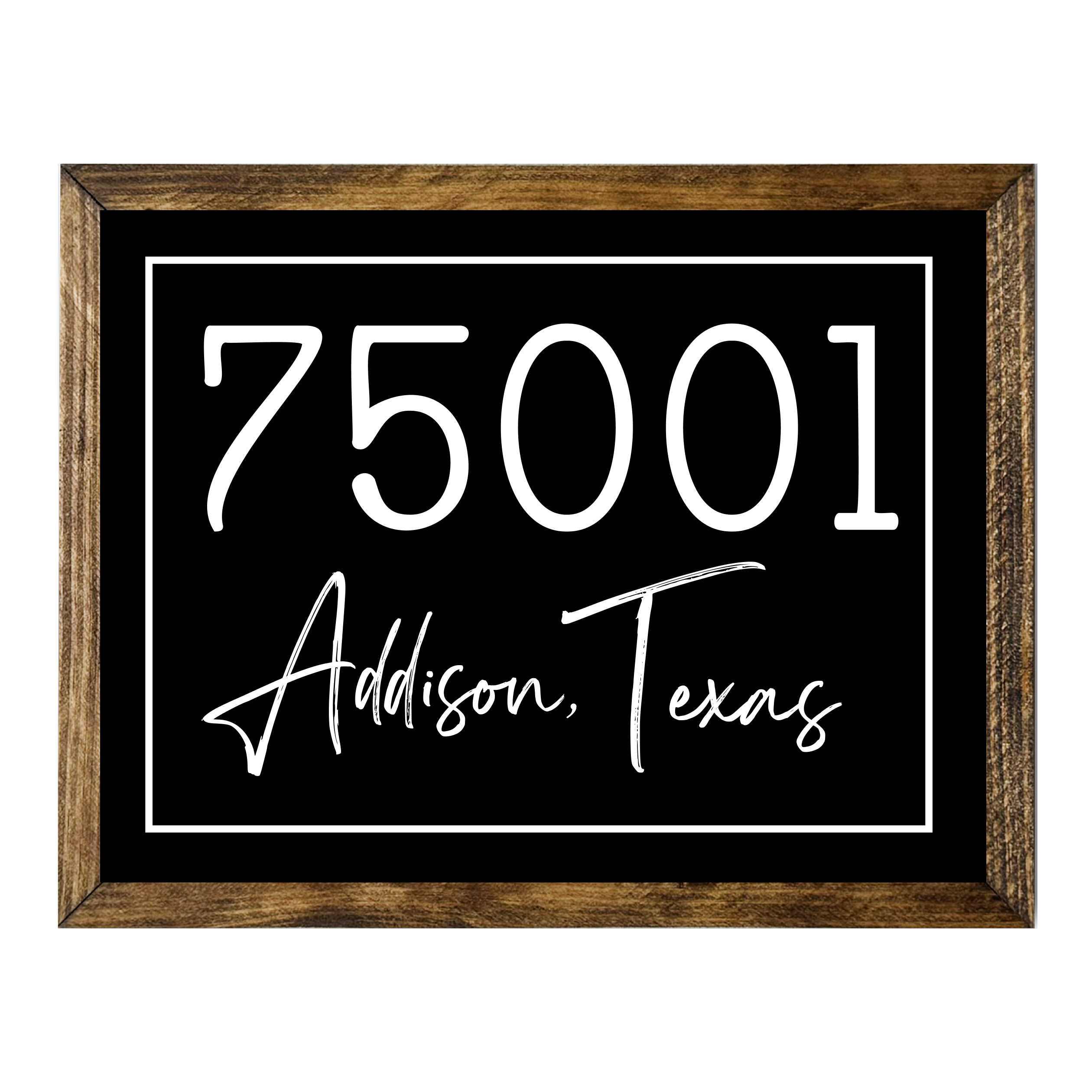 Jarmz Designs - Wholesale Sign - TIMBERLAND FRAME "LOVE YOUR TOWN SERIES" ZIP CODE CITY STATE0