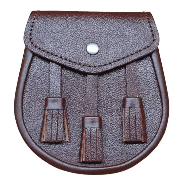 Scottish Men Kilt Sporran Leather Everyday Sporran 3 Tassels for wholesale by Kilts Boutique