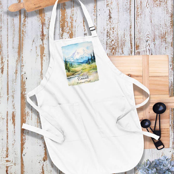 Avery Lane Gifts - Venta al por mayor Delantales - Delantal de algodón para cocina del Parque Nacional Denali, Alaska