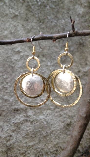 Volare – wholesale Dangle earrings – Dual Tone Harmony Hoop Earrings3