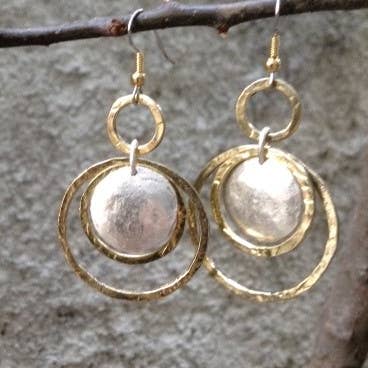 Volare - Vente Boucles d'oreilles pendantes - Boucles d'oreilles créoles à double ton Harmony3