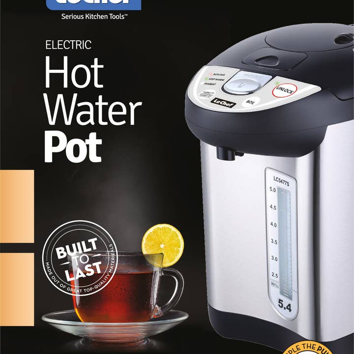 Alpine - Wholesale Kitchen Appliance - LE'CHEF ELECTRIC HOT WATER POT 5.0 QT MODEL# LC5477S WITH SHABBAT MODE1
