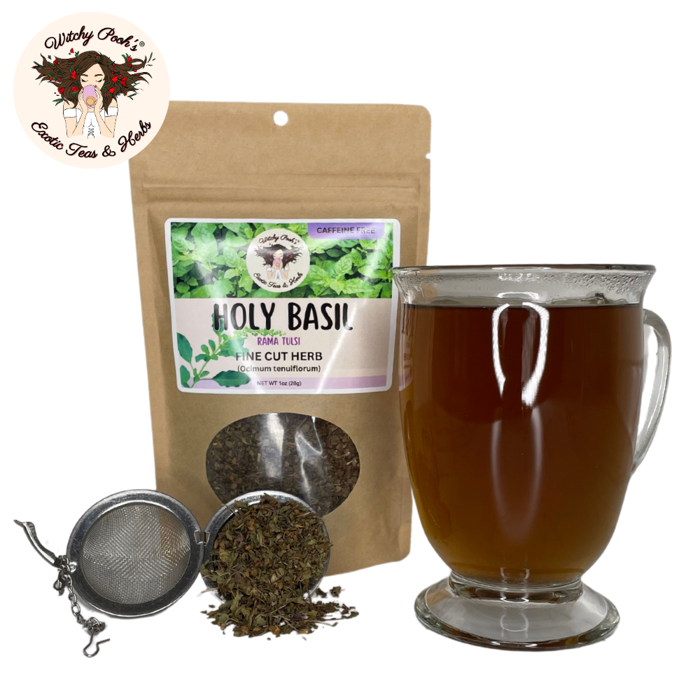 Witchy Pooh's Exotic Teas & Herbs - Venta al por mayor Tés a granel - Té de Albahaca Sagrada de Witchy Pooh - Rama Tulsi, Hoja Suelta13