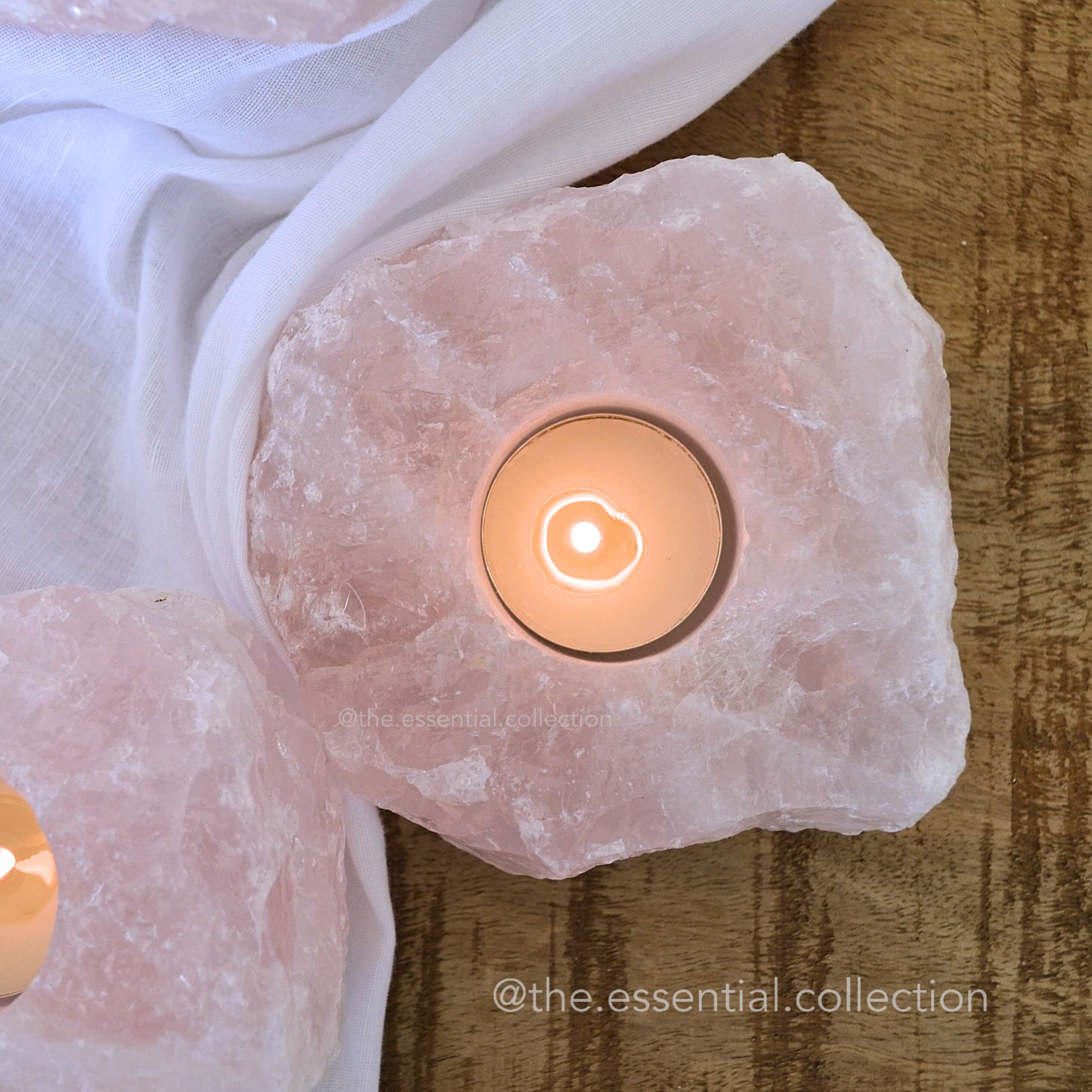 The Essential Collection - Wholesale Candle Holder - Rose Quartz | Crystal Candle Holder1