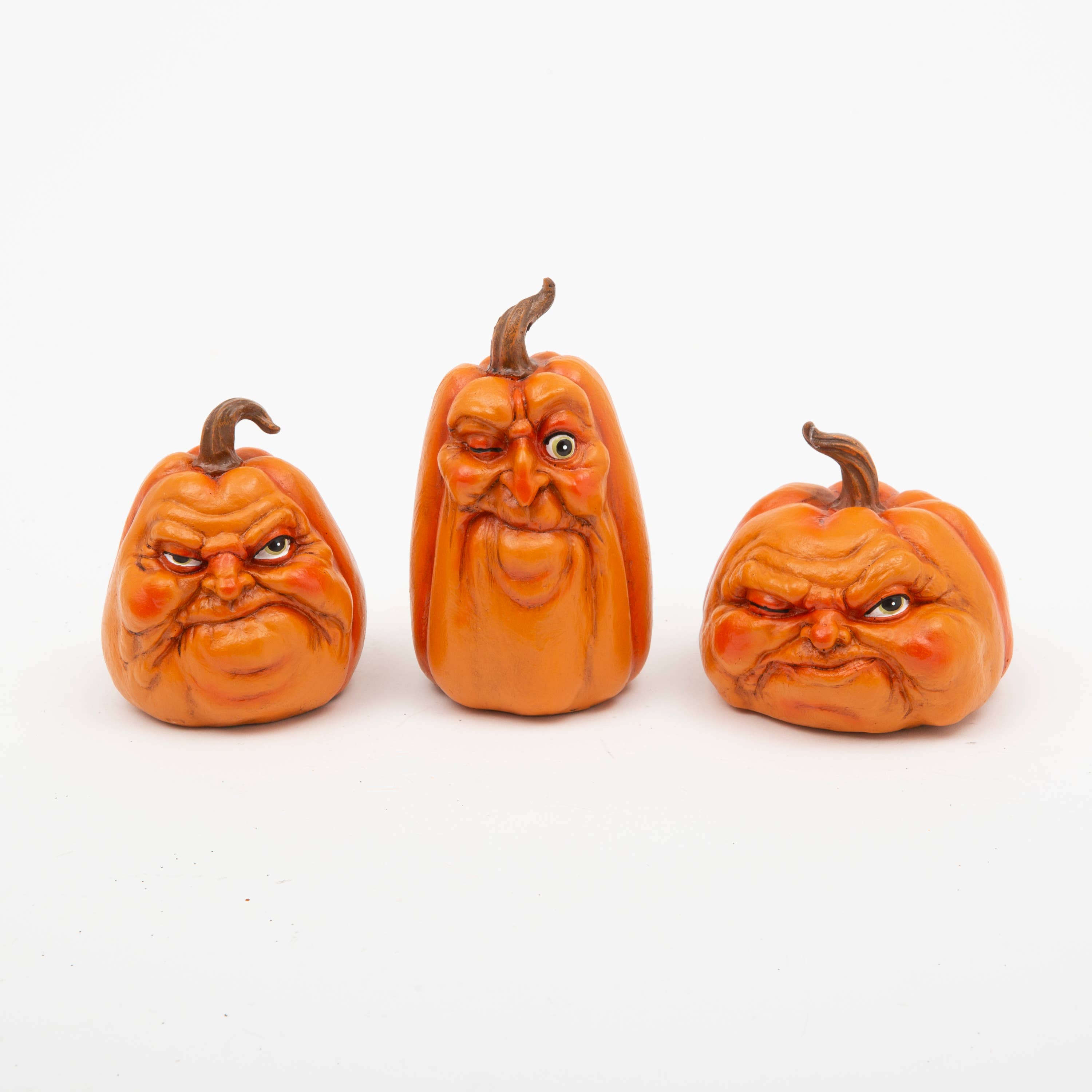 The Gerson Companies - Wholesale Decorative Figurine - Gerson Fall/Harvest Resin Harvest Pumpkin Head, 3 Asst - Lg1