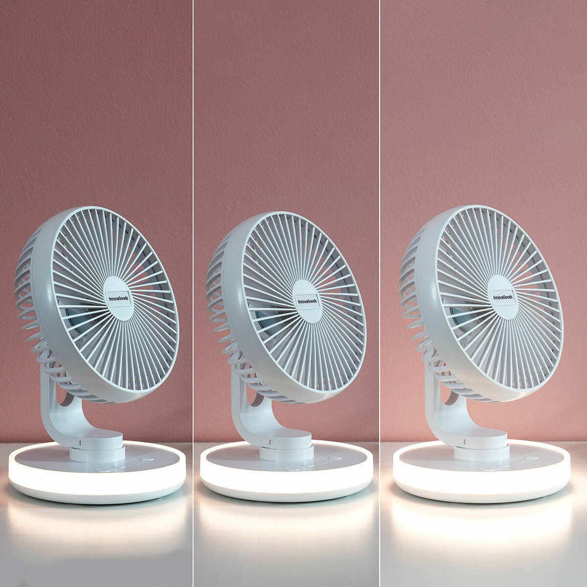 InnovaGoods - Wholesale Handheld Electric Fan - InnovaGoods Ø6.6" Rechargeable Desk Fan with LED FanLED 4000 mAh3