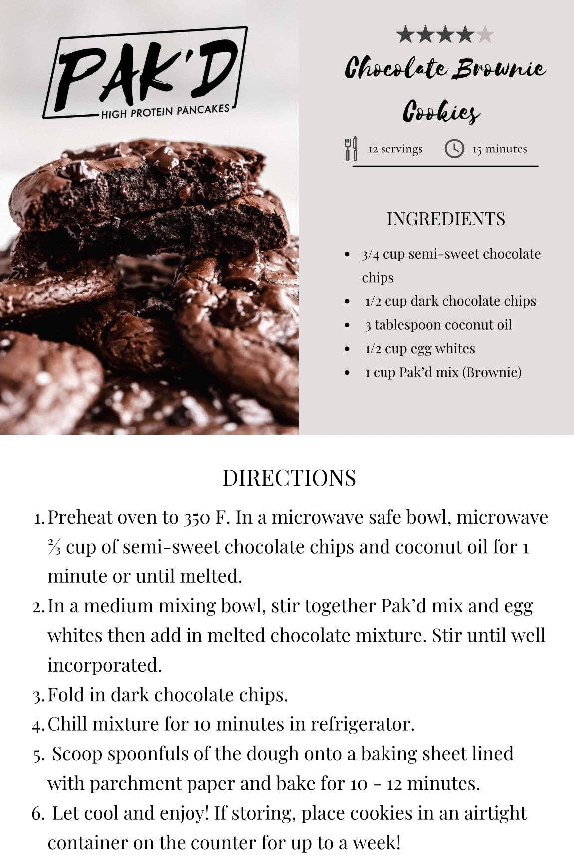 Pak'd Pancakes - Wholesale Pancake mix - Chocolate Brownie High Protein Pancake Mix6