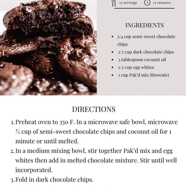 Pak'd Pancakes - Vendita all'ingrosso Preparato per pancake - Miscela per pancake ad alto contenuto proteico con brownie al cioccolato6