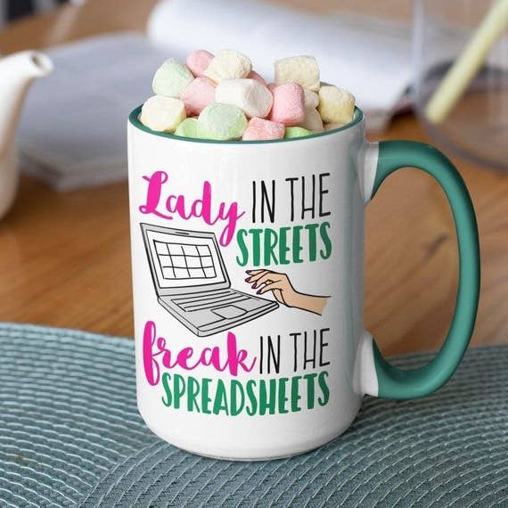 Ink Pop - Wholesale Coffee Mug - Lady In The Streets Freak In The Spreadsheets