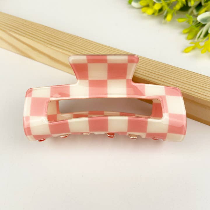 TheDivaSoap - Wholesale Hair Clip - Women's - Checkerboard retro hair claw clip