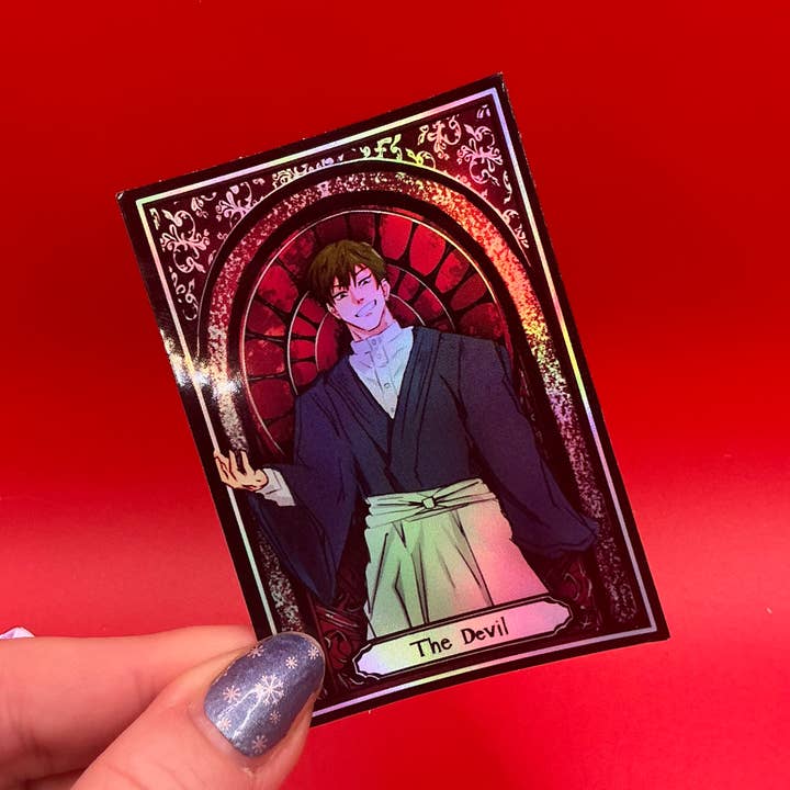 Tarot Naoya Zenin JJK Sticker Waterproof Holographic Vinyl for wholesale by Elegant Potato Anime