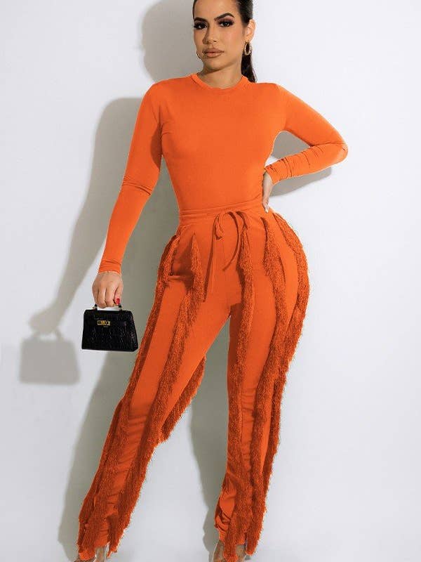 Aria Romance - Wholesale Top & Pant Set (NOT Loungewear) - Women's - Fringe Lace Two-Piece Romper5