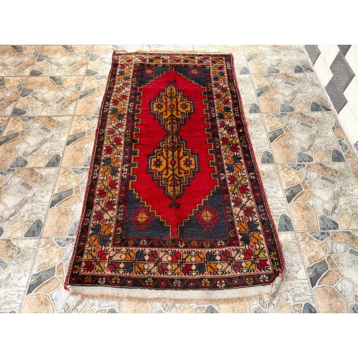 Turkish Oushak Wool Rug Vintage Handmade - 3.4x6 for wholesale by Oushak Rugs