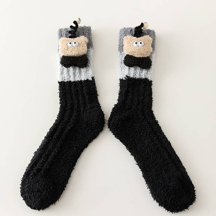 MKS America - Wholesale Socks - Women's - Winter Cute 3D Cartoon Fuzzy Socks1